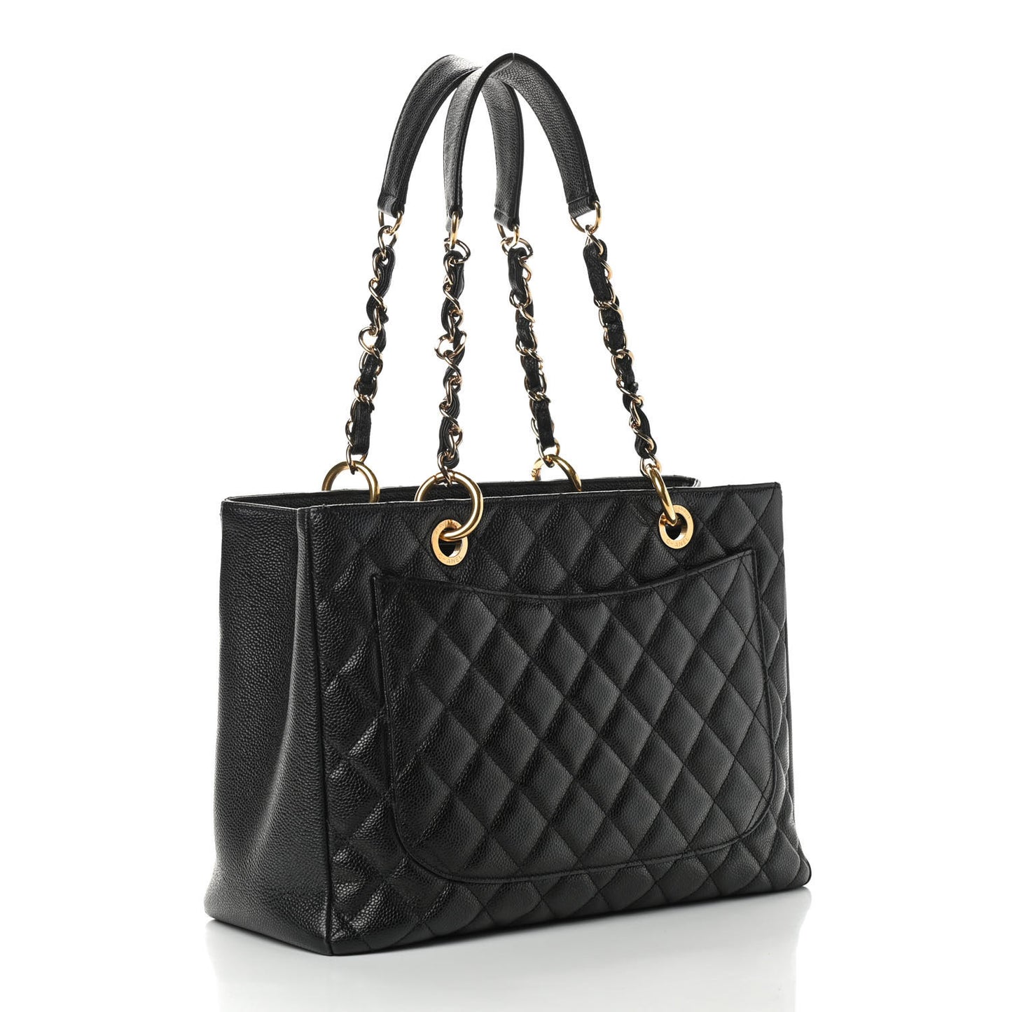 Caviar Quilted Grand Shopping Tote GST Black
