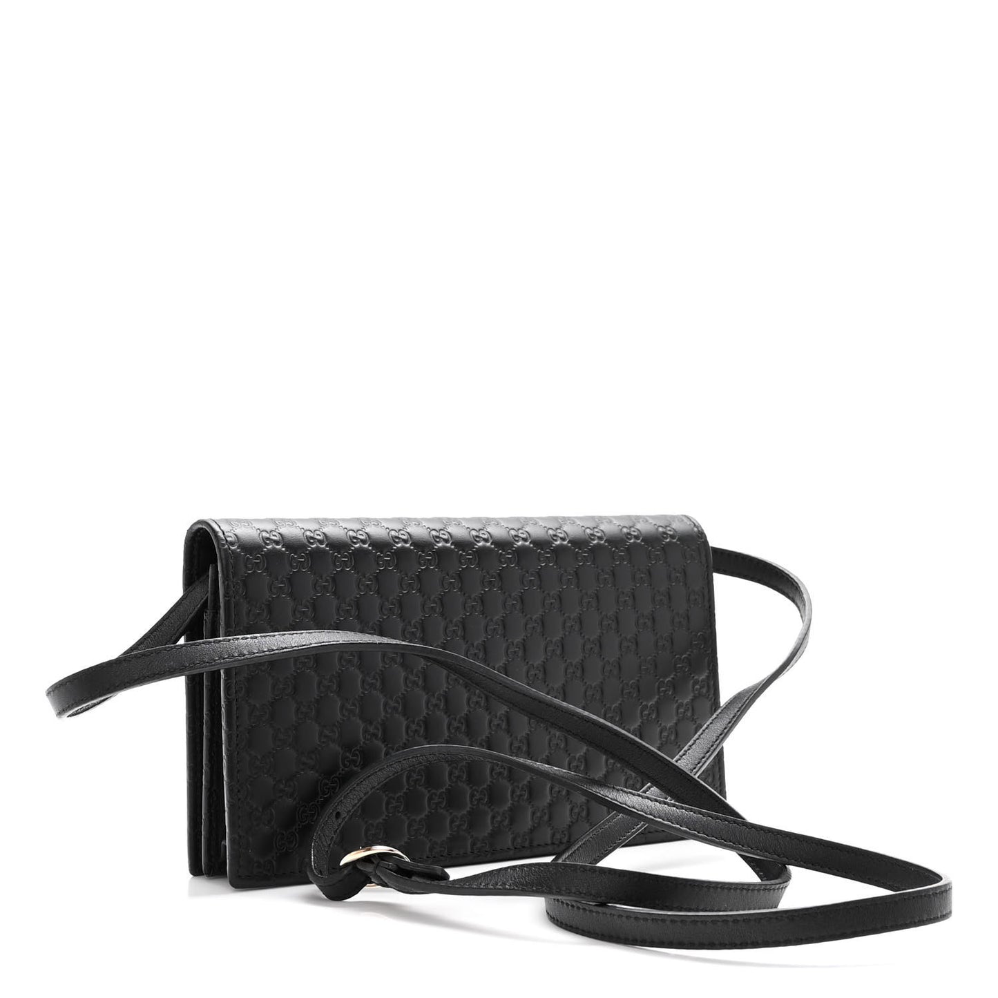 Microguccissima Crossbody Wallet Black