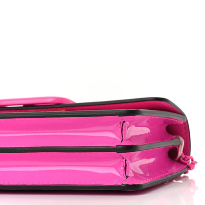 Valentino Garavani Patent Monochrome Vlogo Plaque Fold Over Wallet On Chain Pink PP 9 of 9