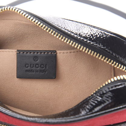 Gucci Suede Patent Web Mini Ophidia Shoulder Bag Red 5 of 10