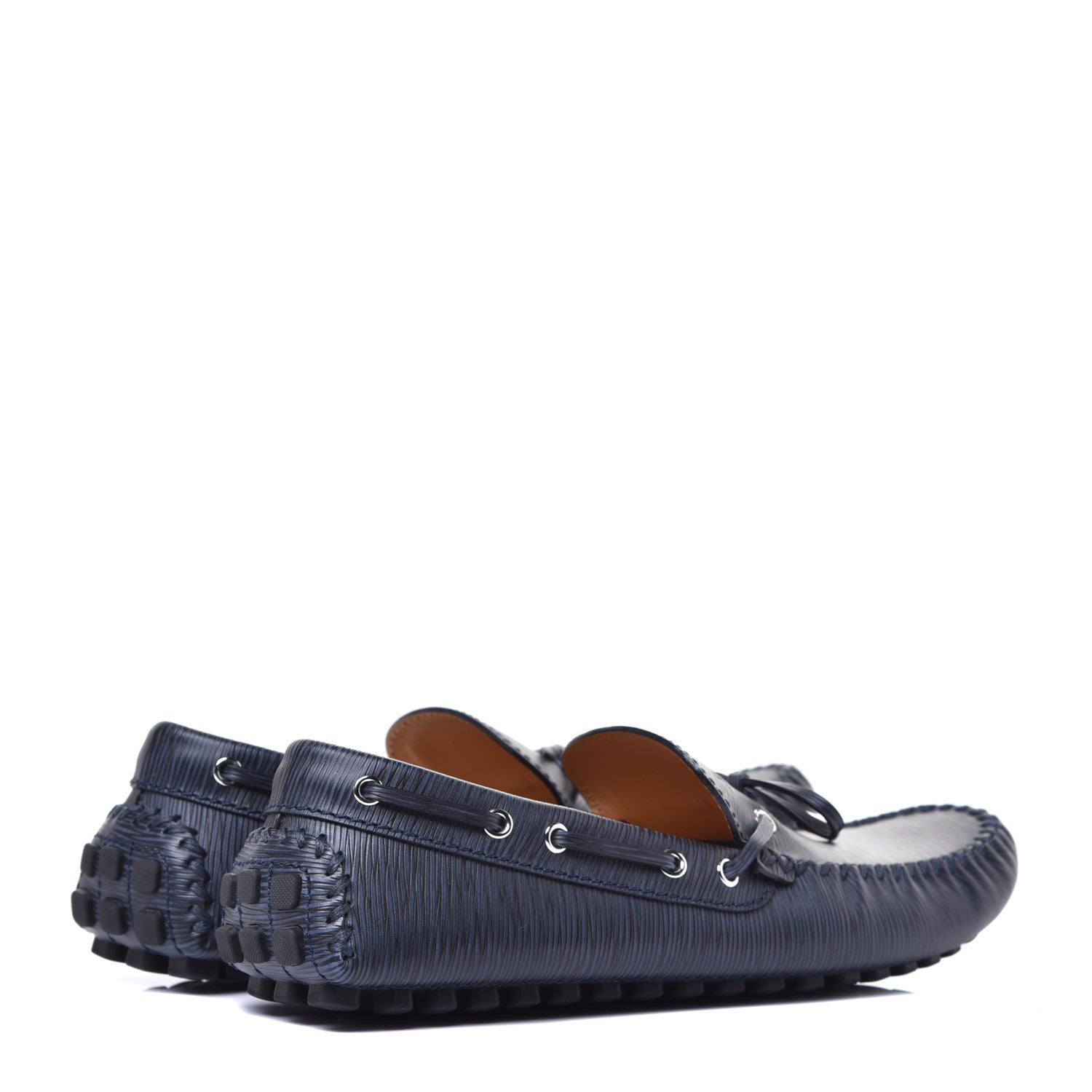 Louis Vuitton Epi Arizona Car Shoe Moccasin Loafers 9 Blue 4 of 9