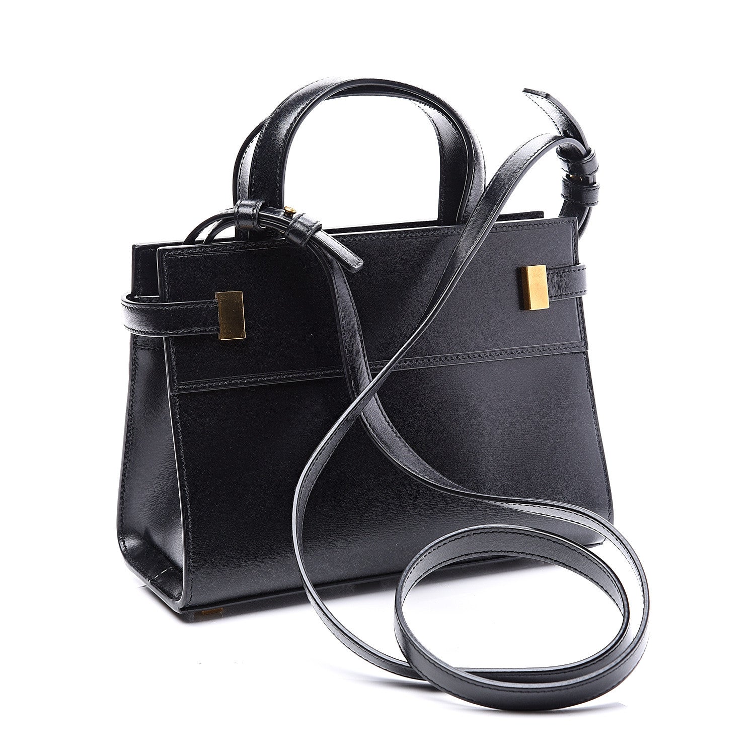 Saint Laurent Smooth Calfskin Manhattan Nano Shopper Tote Black 2 of 9