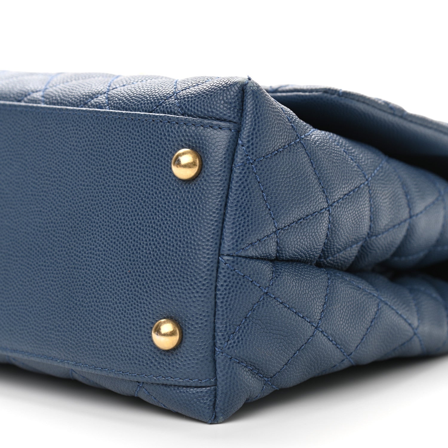 Chanel Caviar Quilted Small Coco Handle Flap Blue 9 of 13