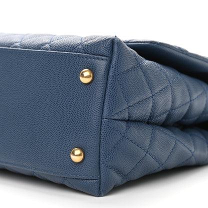 Chanel Caviar Quilted Small Coco Handle Flap Blue 9 of 13