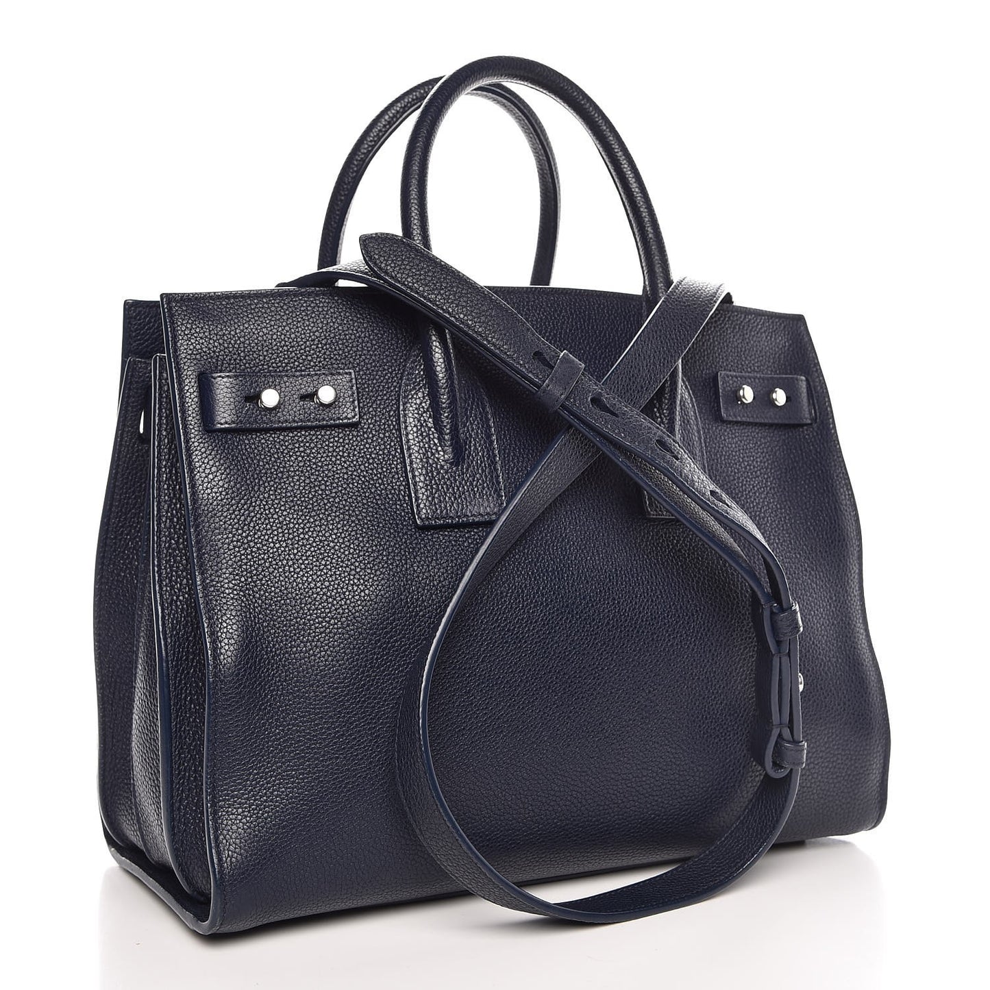 Grained Calfskin Small Supple Sac De Jour Navy