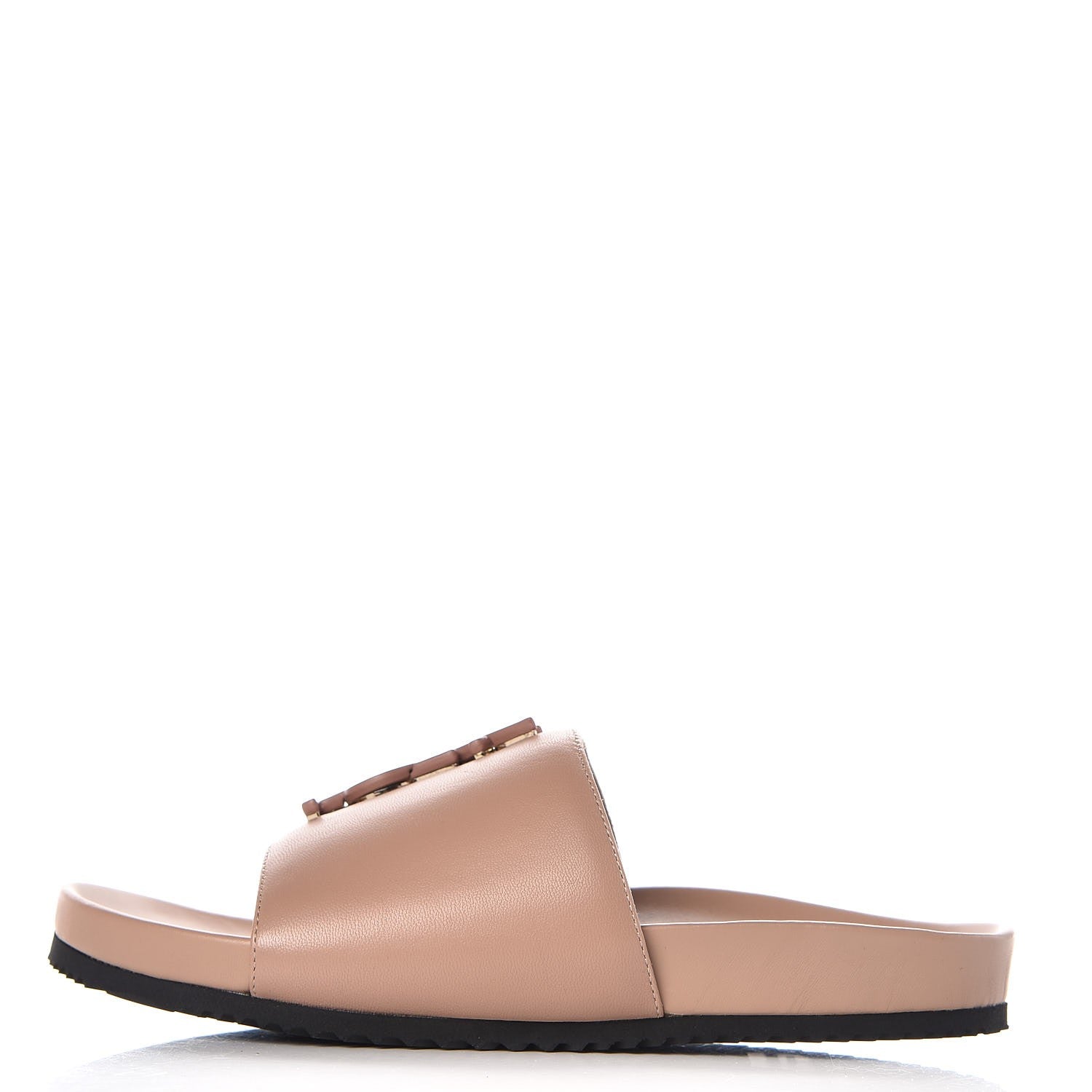 Saint Laurent Lambskin Joan Slide Sandals 35 Nude 1 of 10