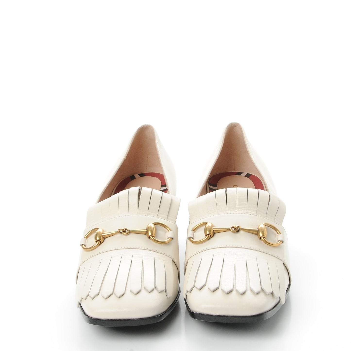 Malaga Kid Polly Kiltie Fringe 55mm Loafer Pumps 40 Mystic White