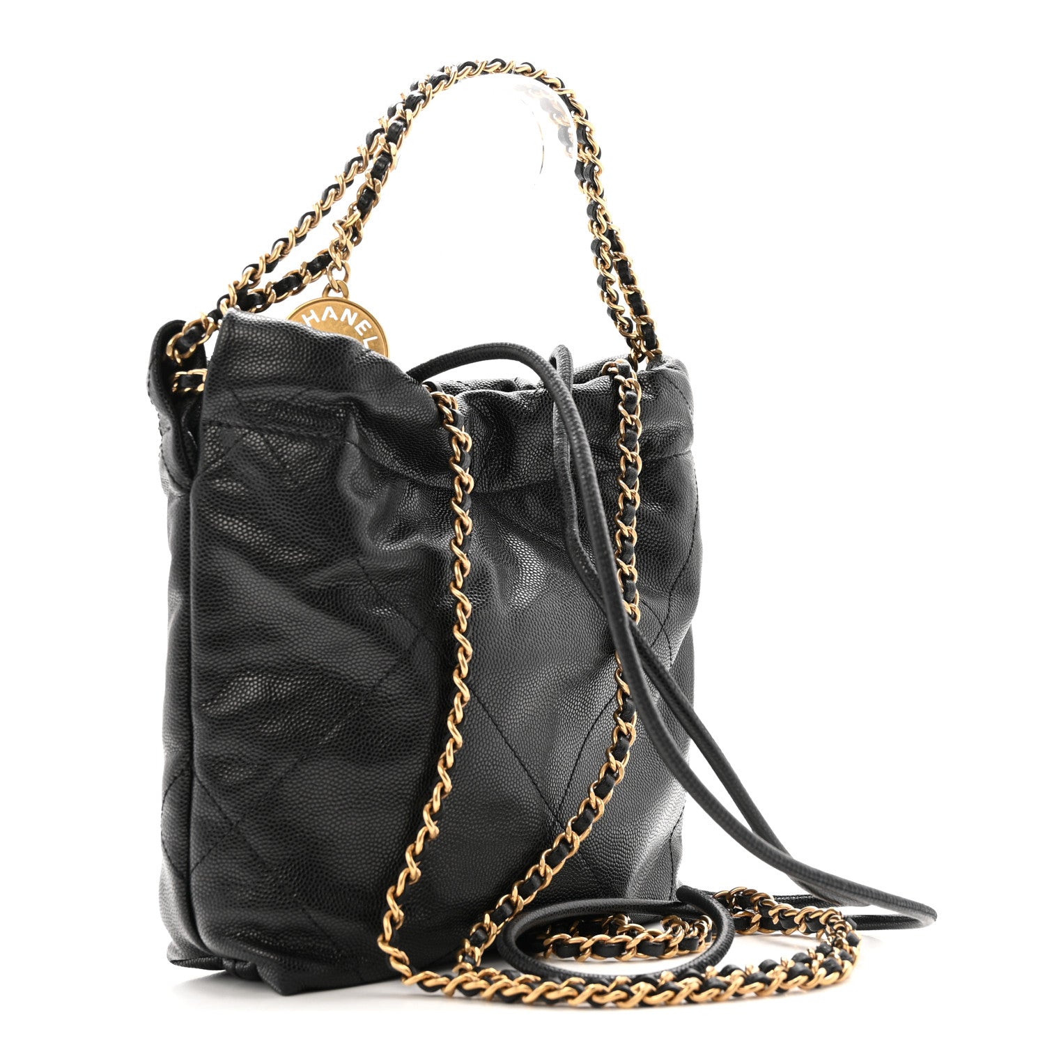 Chanel Shiny Calfskin Quilted Mini Chanel 22 So Black 3 of 11