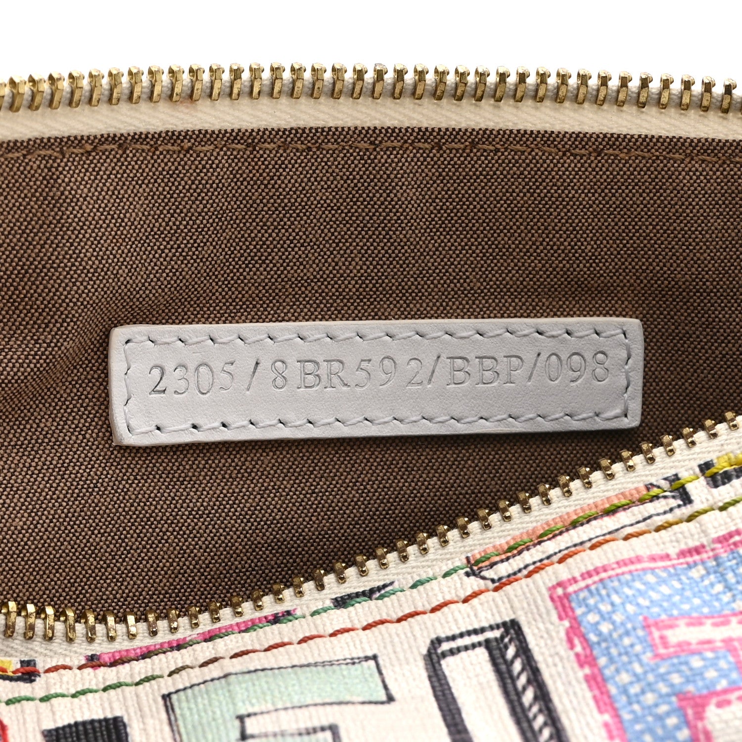 Fendi Zucca Spalmati FF Multicolor Pochette White 1841363