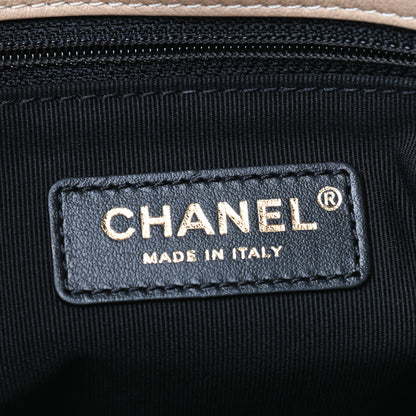 Chanel Calfskin Stitched Small Shopping Tote Dark Beige 6 of 11