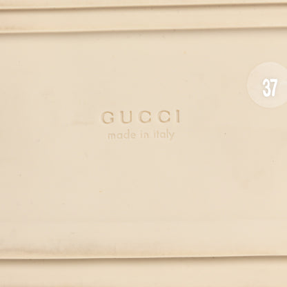 Gucci Canvas Lame Crystal GG Monogram Double G Womens Dad Sandals 37 Gardenia Silver Mystic White 8 of 9