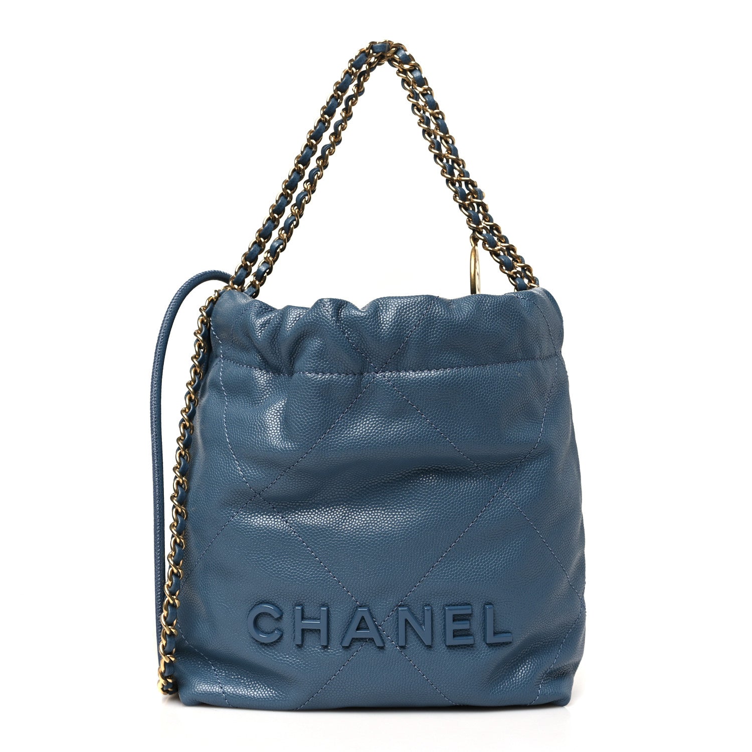 Chanel Shiny Caviar Quilted Monochrome Mini Chanel 22 Blue 1 of 10