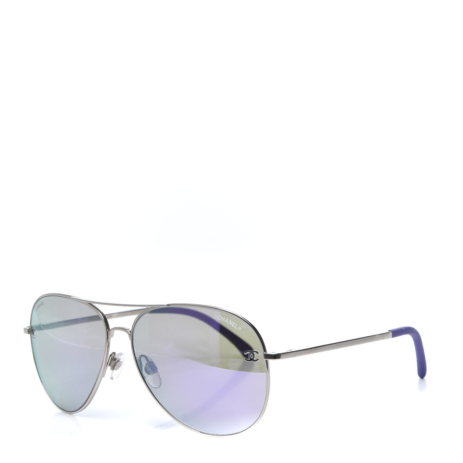 Chanel Polarized CC Aviator Sunglasses 4189-T-Q Purple 1 of 10