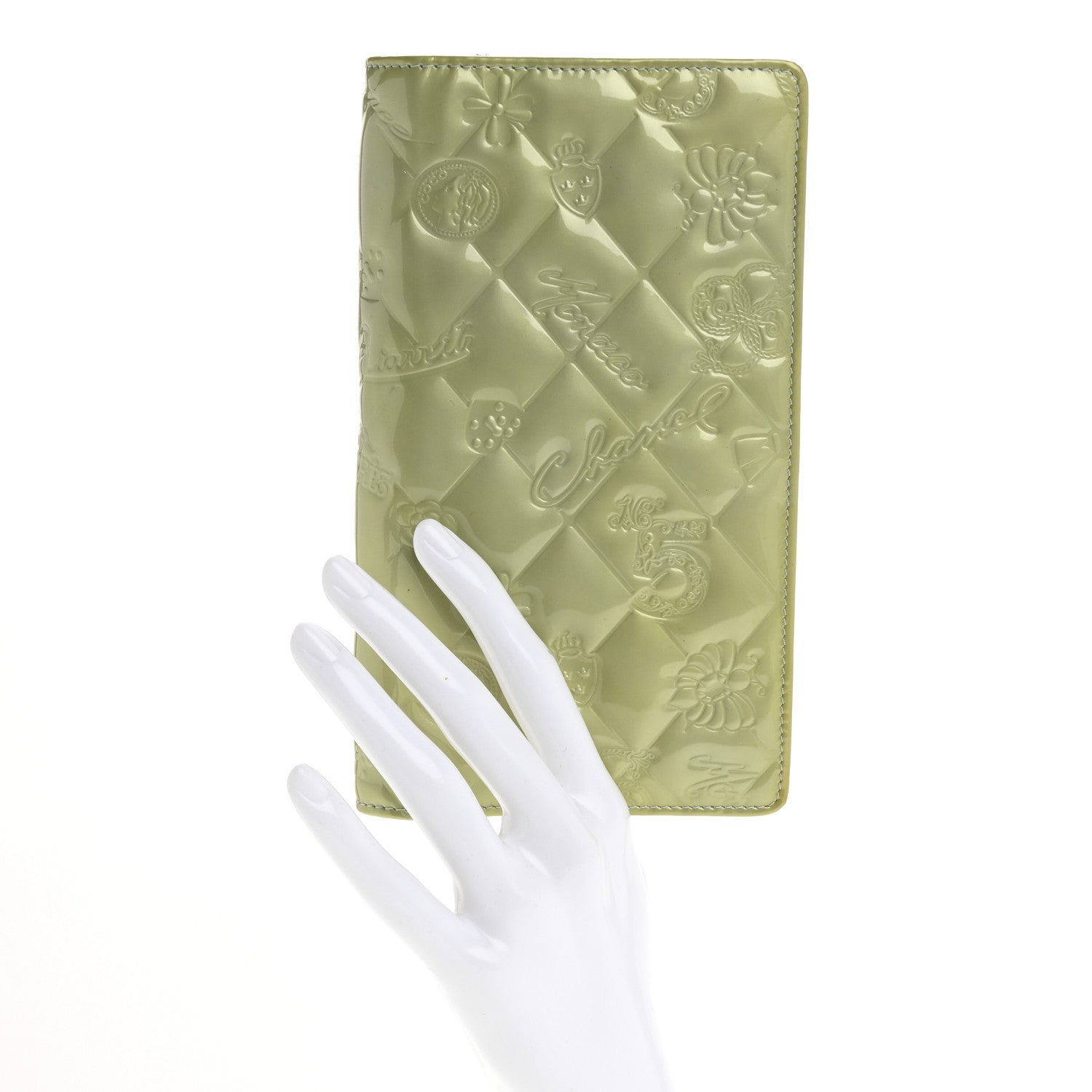 Chanel Patent Calfskin Lucky Symbols Yen Wallet Light Blue 2 of 13