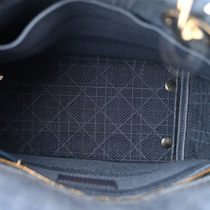 Christian Dior Canvas Embroidered Cannage Medium Lady D-Lite Denim Blue 5 of 11