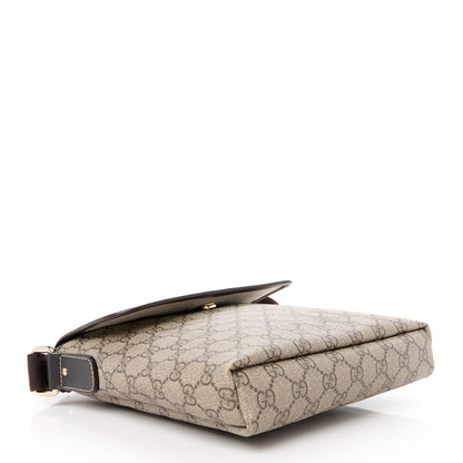 Gucci GG Plus Monogram Small Flap Messenger Bag Beige Dark Brown 4 of 12