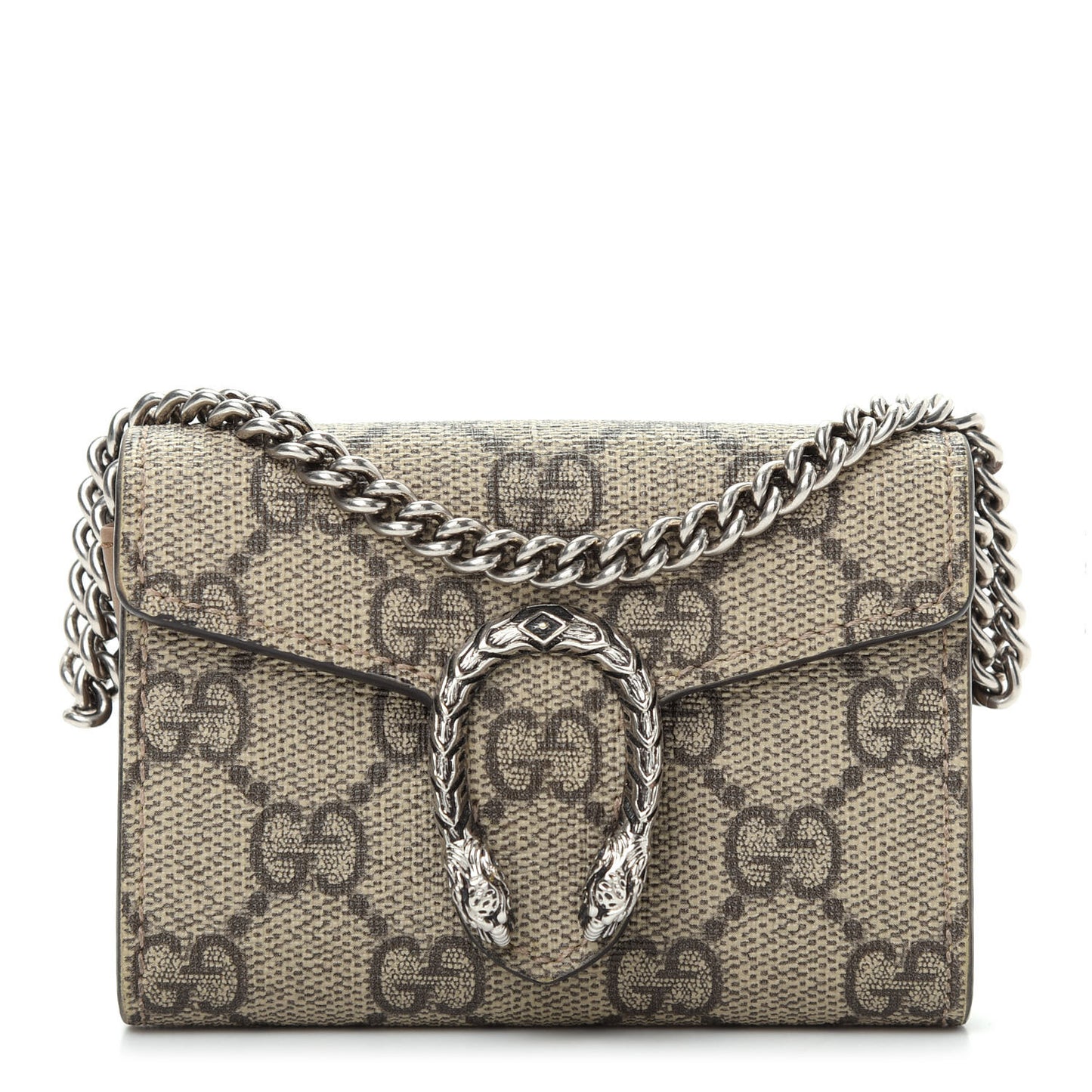 GG Supreme Monogram Dionysus Coin Purse Taupe