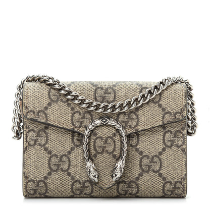 Gucci GG Supreme Monogram Dionysus Coin Purse Taupe 1 of 7