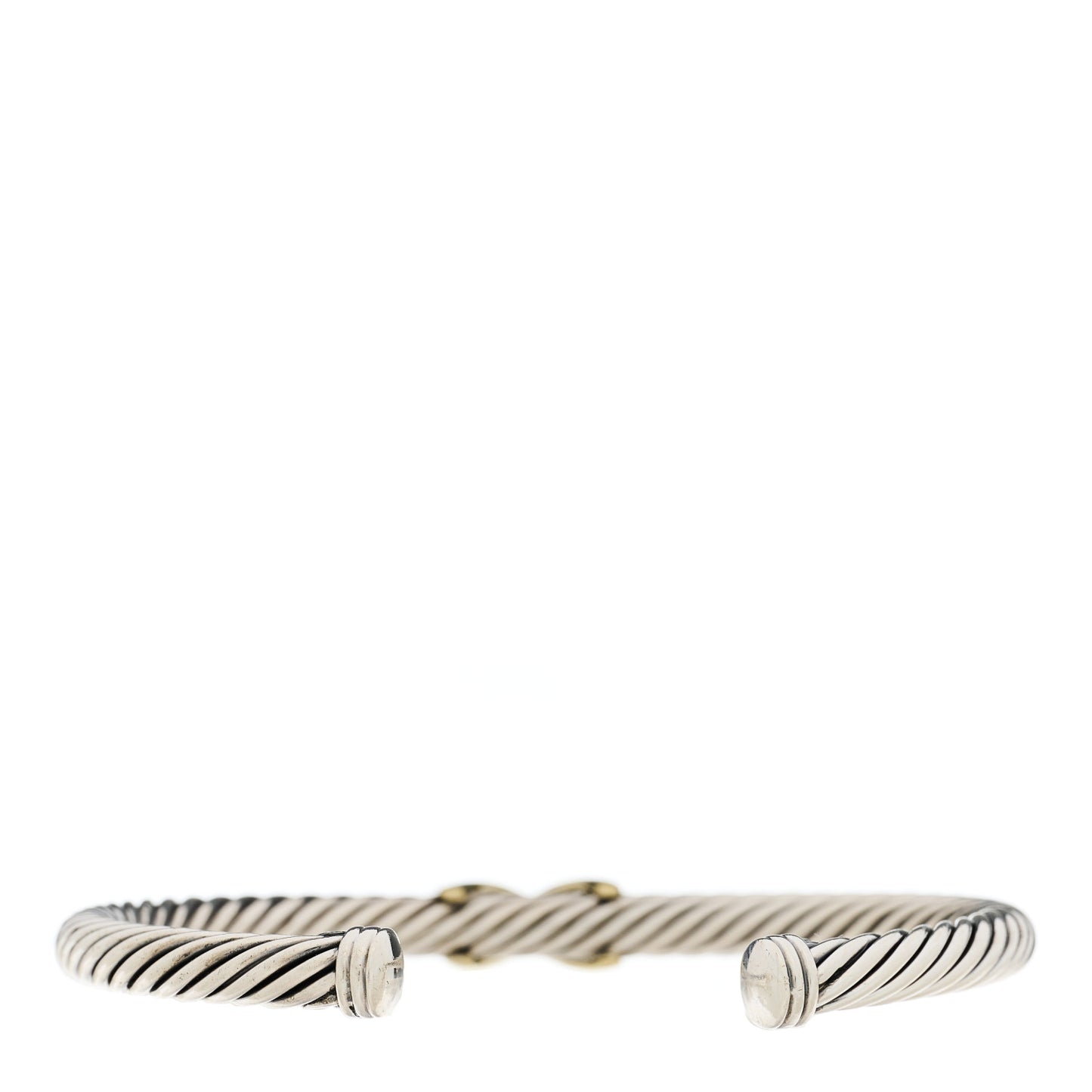 Sterling Silver 14K Yellow Gold 5mm X Station Cable Bracelet