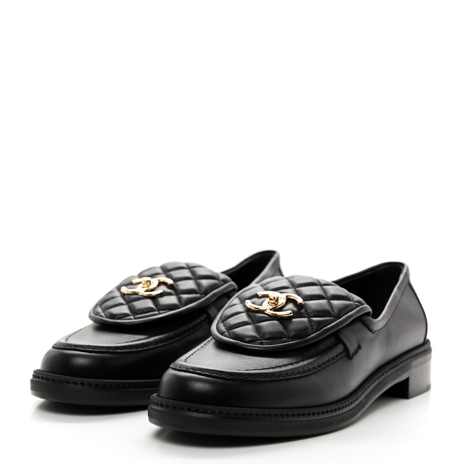 Chanel Lambskin Quilted CC Turnlock Loafers 41 Black 3 of 9