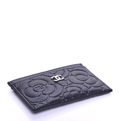Chanel Caviar Camellia Embossed Card Holder Black 4 of 8