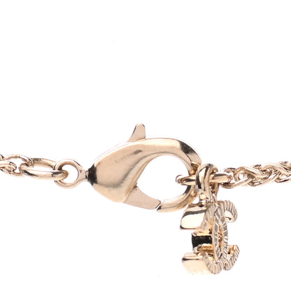 Chanel Crystal Pearl CC Pendant Necklace Gold 5 of 7