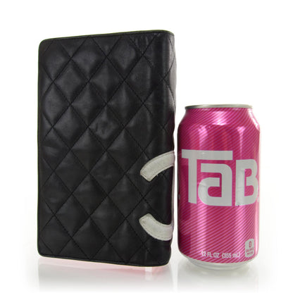Chanel Calfskin Quilted Cambon Yen Wallet Black White 2 of 9
