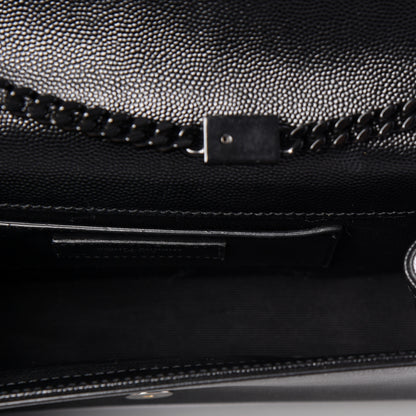 Saint Laurent Grain De Poudre Medium Classic Monogram Kate Satchel Black 4 of 11