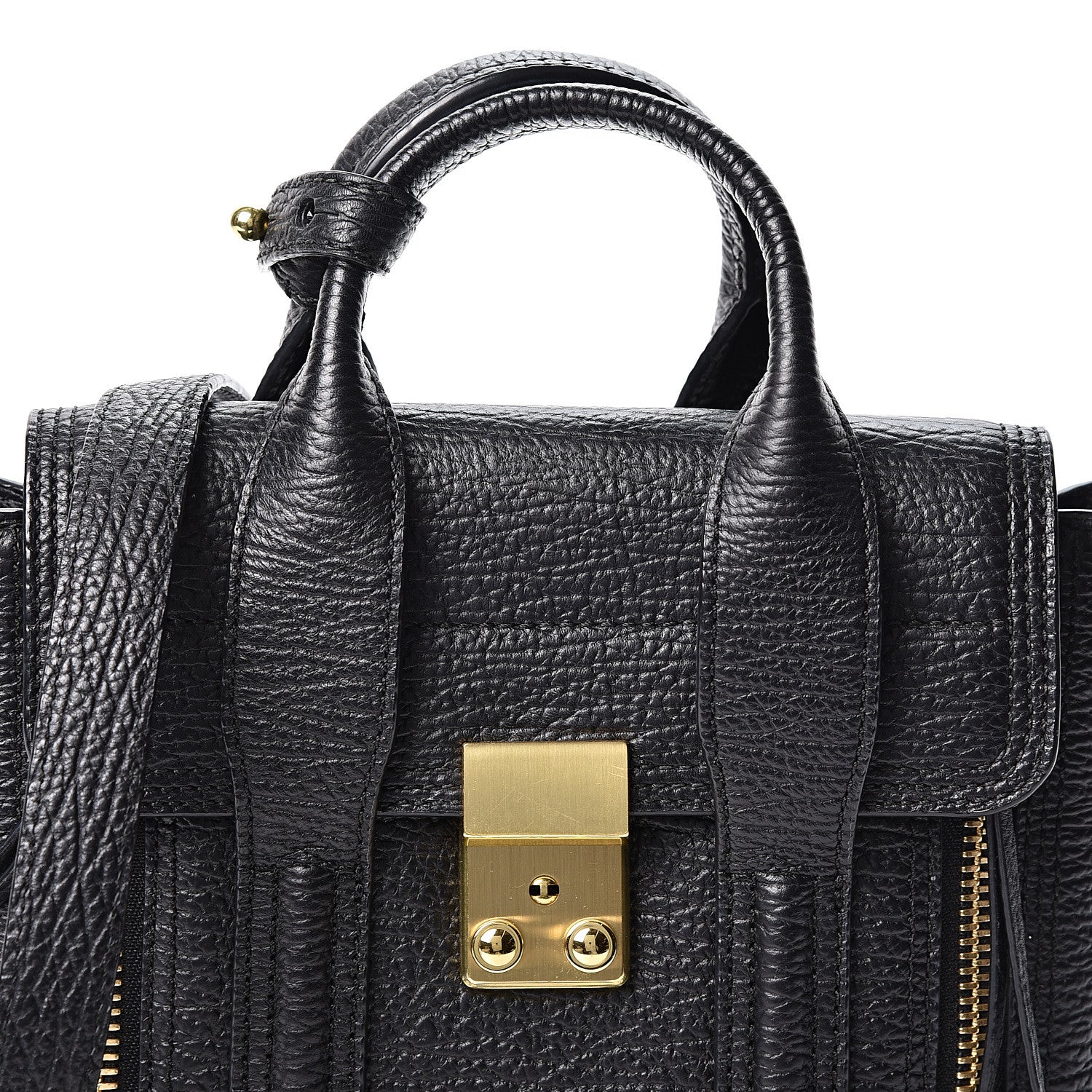 3.1 Phillip Lim 3.1 Textured Calfskin Mini Pashli Satchel Black 7 of 9