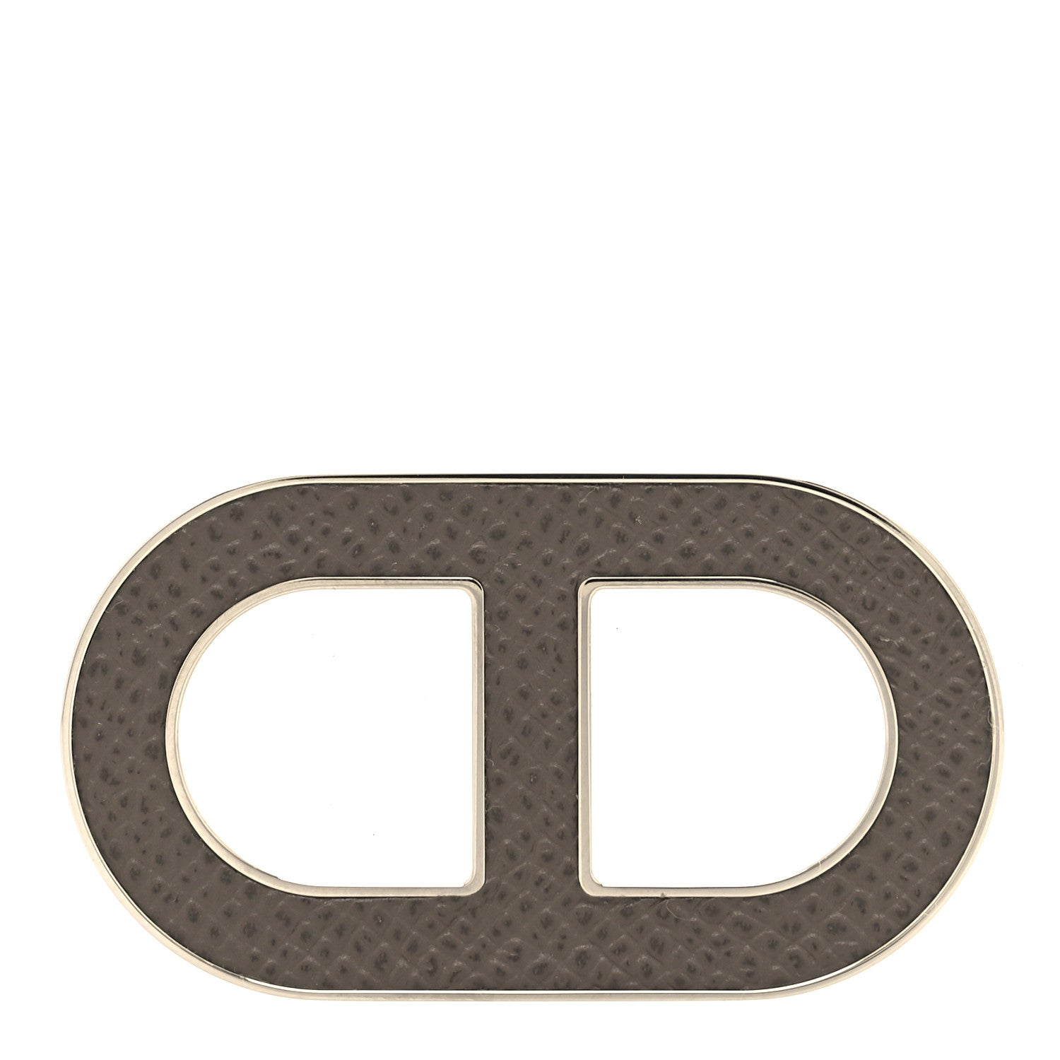 Hermes Palladium Plated Metal Epsom Chaine d'Ancre Badge Gris Etain 1 of 4