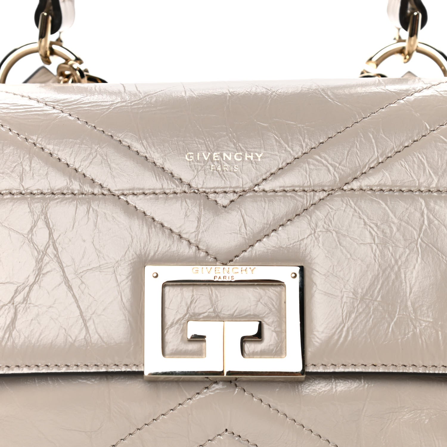 Givenchy Creased Patent Calfskin Small ID Flap Dune 7 of 10