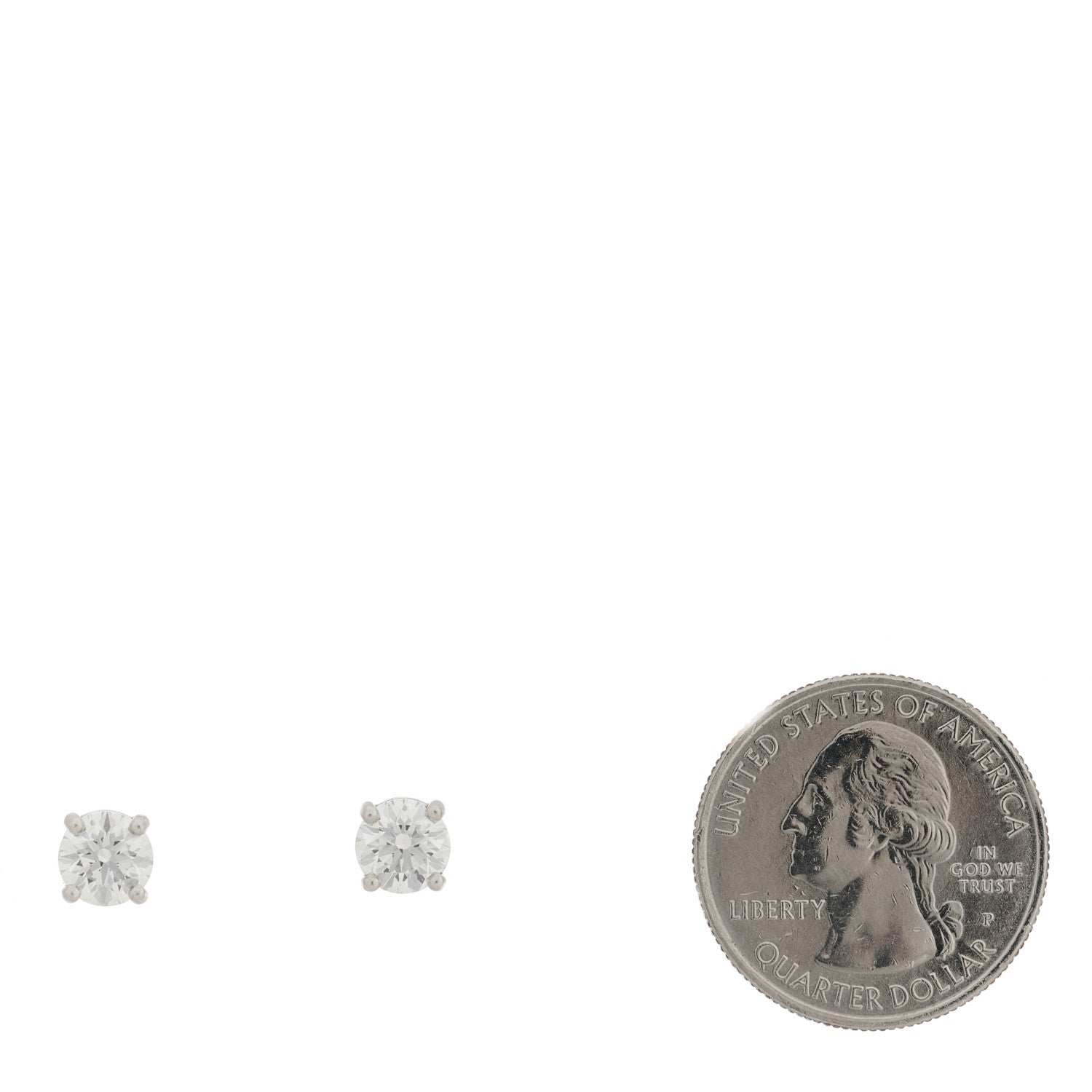 Tiffany Platinum Diamond 2.00ctw Solitaire Earrings 3 of 5