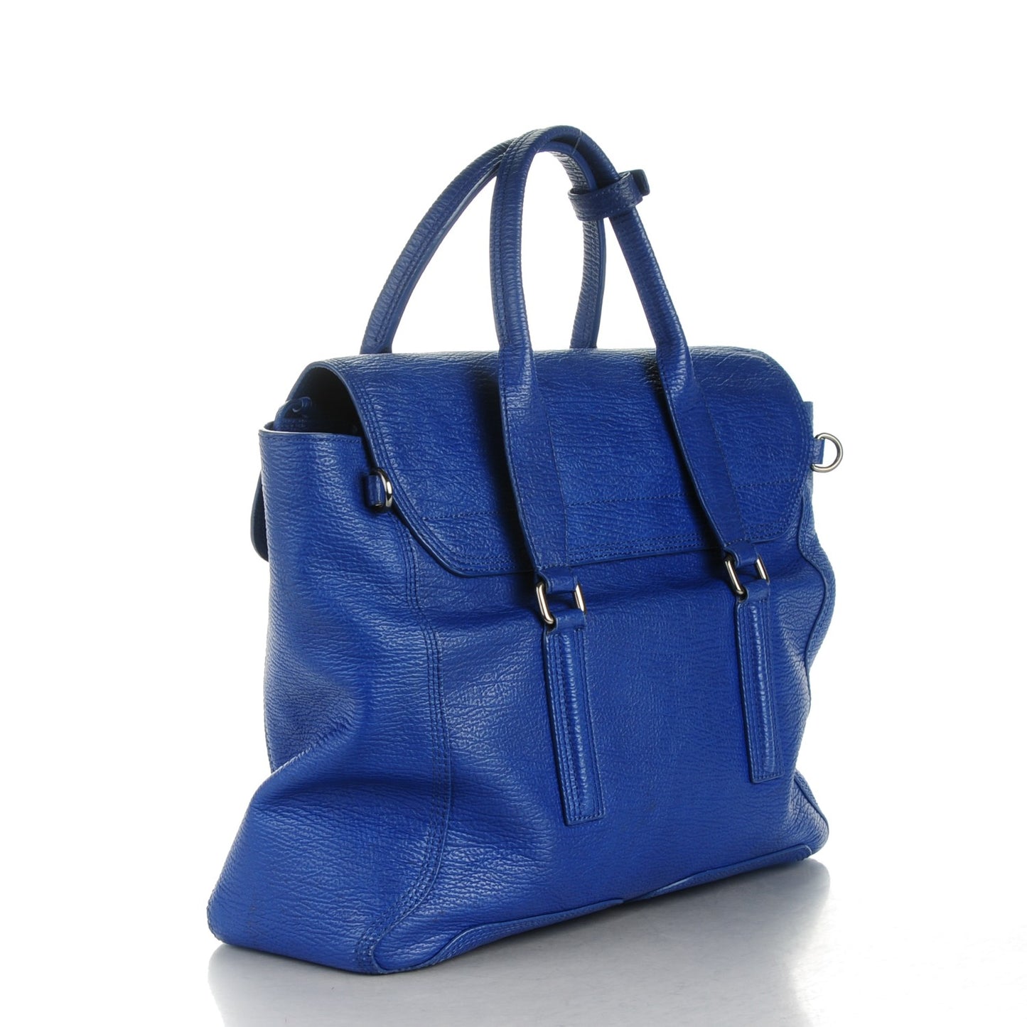 3.1 Textured Calfskin Large Pashli Satchel Cobalt