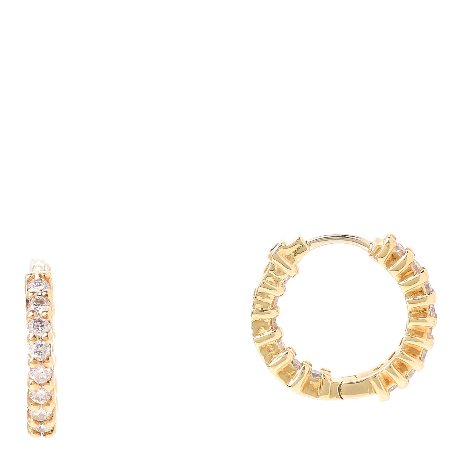 Roberto Coin 18K Yellow Gold Diamond .75ctw Inside Out Hoop Earrings 1 of 4