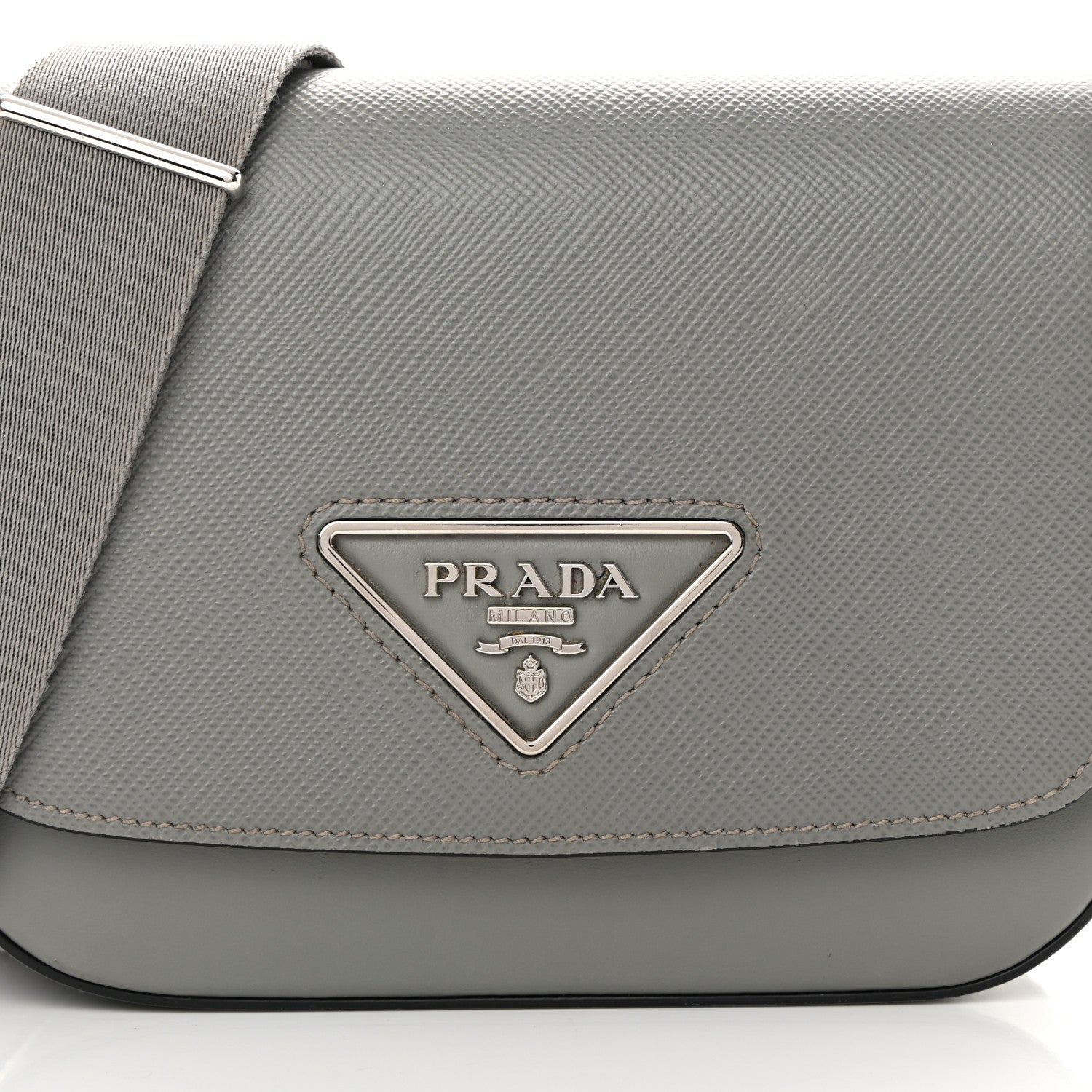 Prada Saffiano Cuir Identity Shoulder Bag Ardesia 7 of 15
