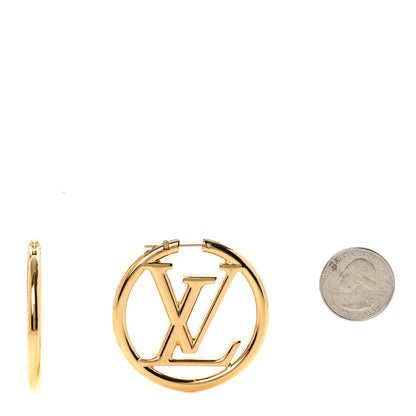 Louis Vuitton Metal Louise Hoop Earrings Gold 2 of 6