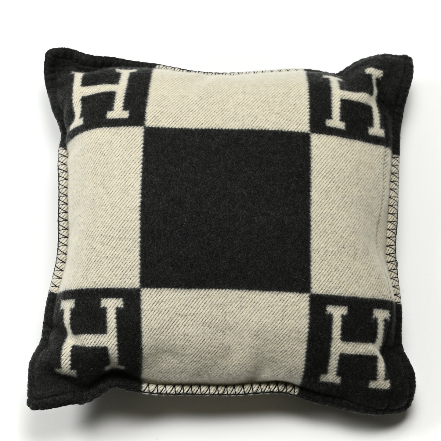 Wool Cashmere Avalon Pillow PM Ecru Gris Fonce