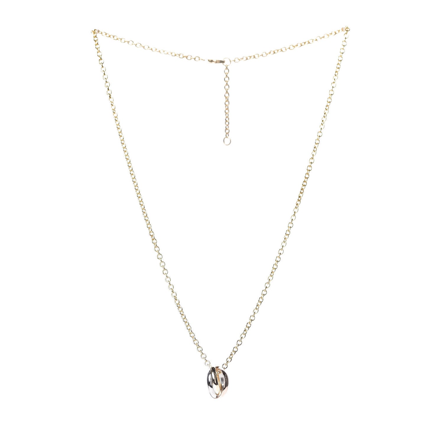 18K Pink Yellow White Gold Baby Trinity Pendant Necklace