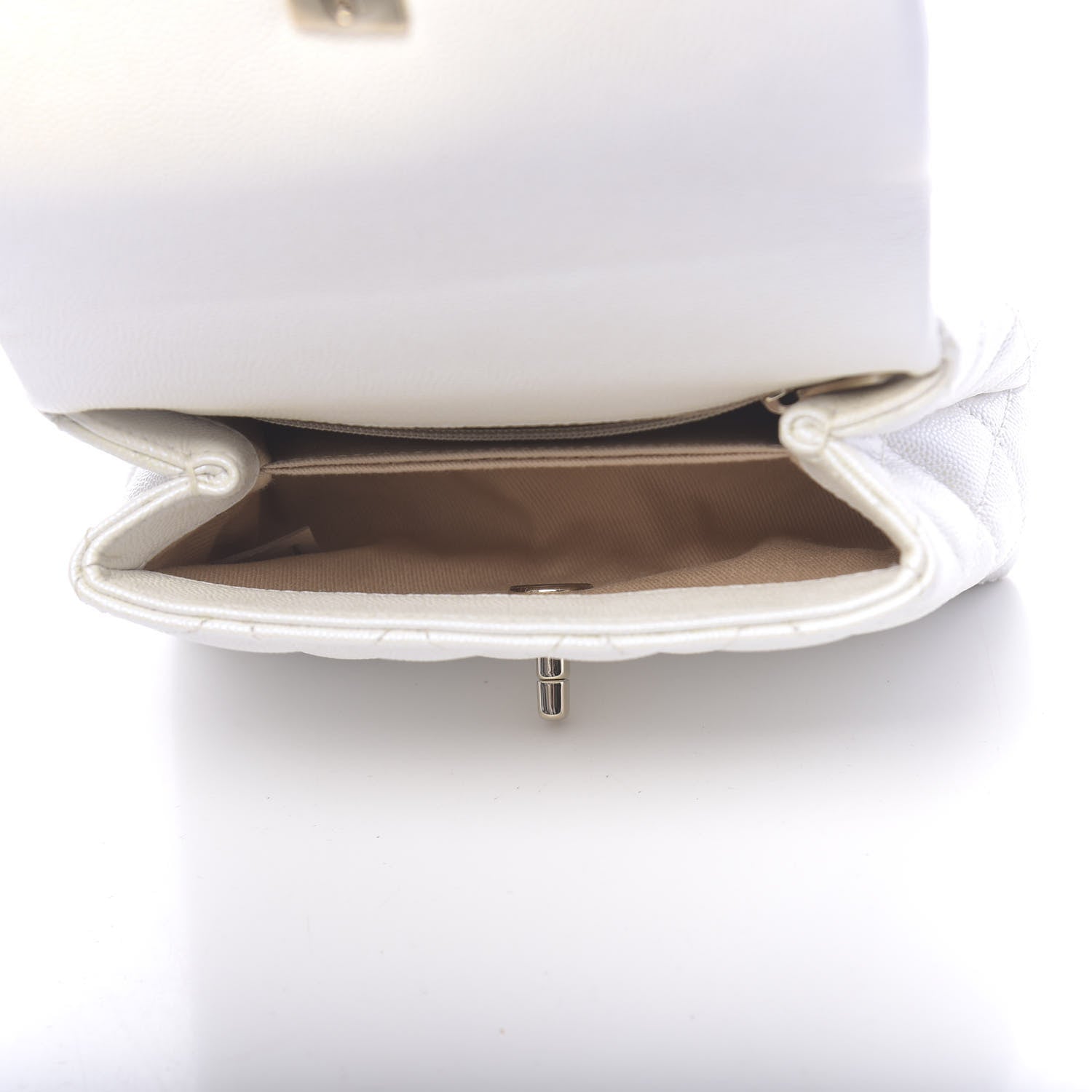 Chanel Iridescent Caviar Quilted Extra Mini Coco Handle Flap Ivory 5 of 11