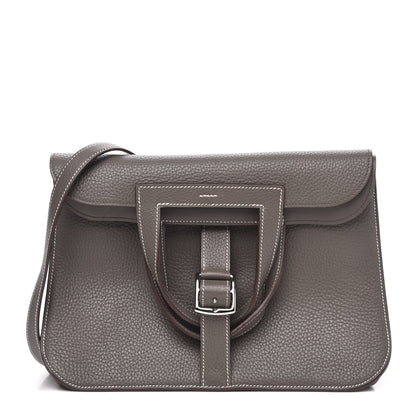 Hermes Taurillon Clemence Halzan 31 GM Etain 1 of 12