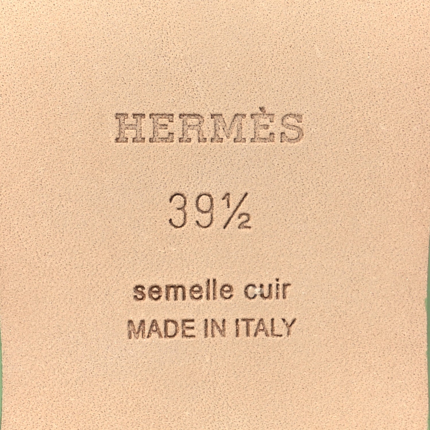 Hermes Epsom Oran Sandals 39.5 Vert Pomme 6 of 8