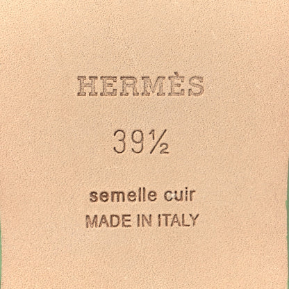 Hermes Epsom Oran Sandals 39.5 Vert Pomme 6 of 8