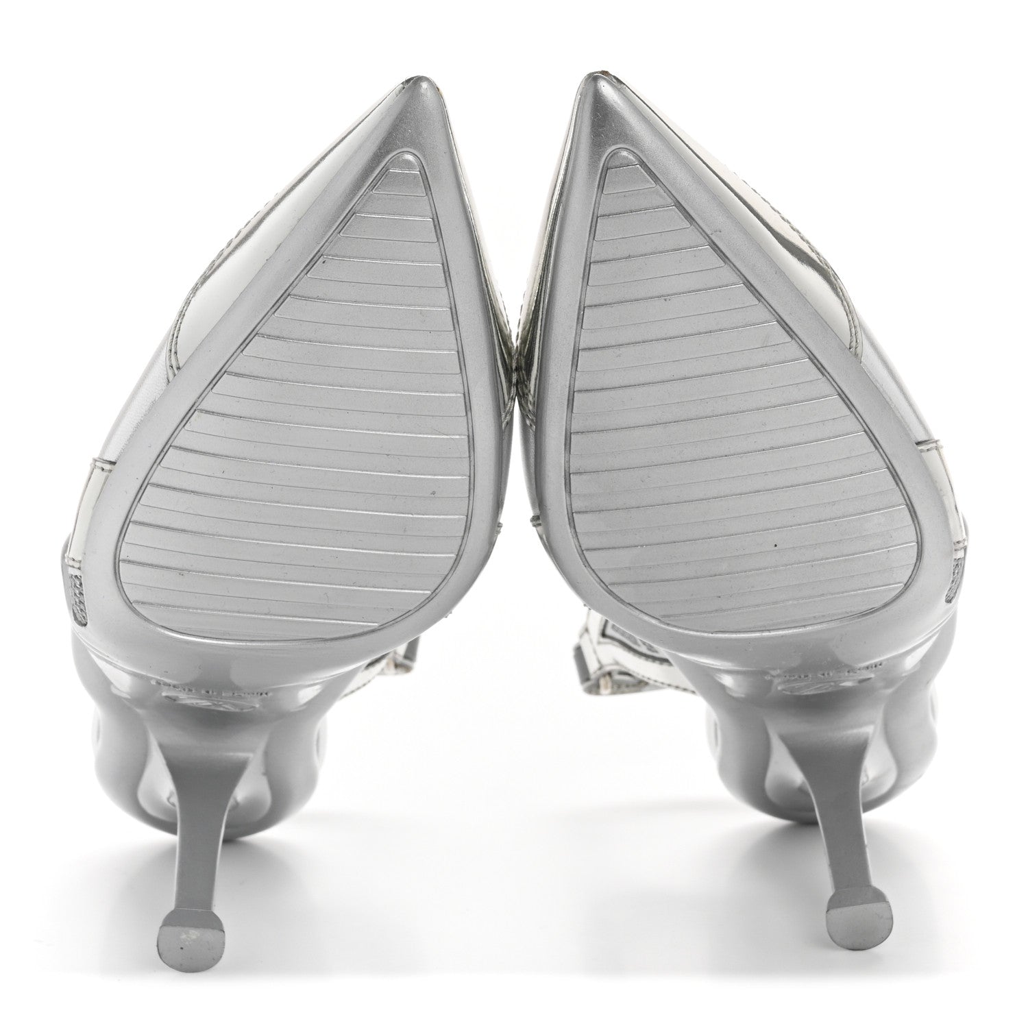 Louis Vuitton Metallic Lambskin Archlight Slingback Pumps 37.5 Argent 6 of 10