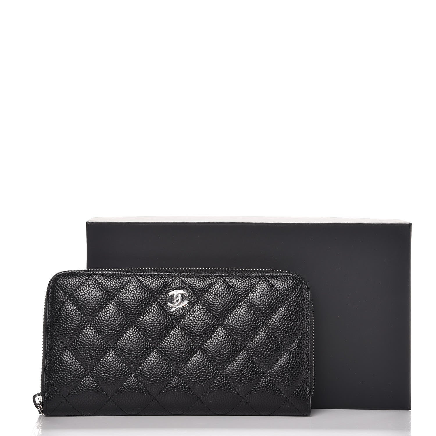 Chanel Caviar Quilted Large Gusset Zip Around Wallet Black 7 of 7