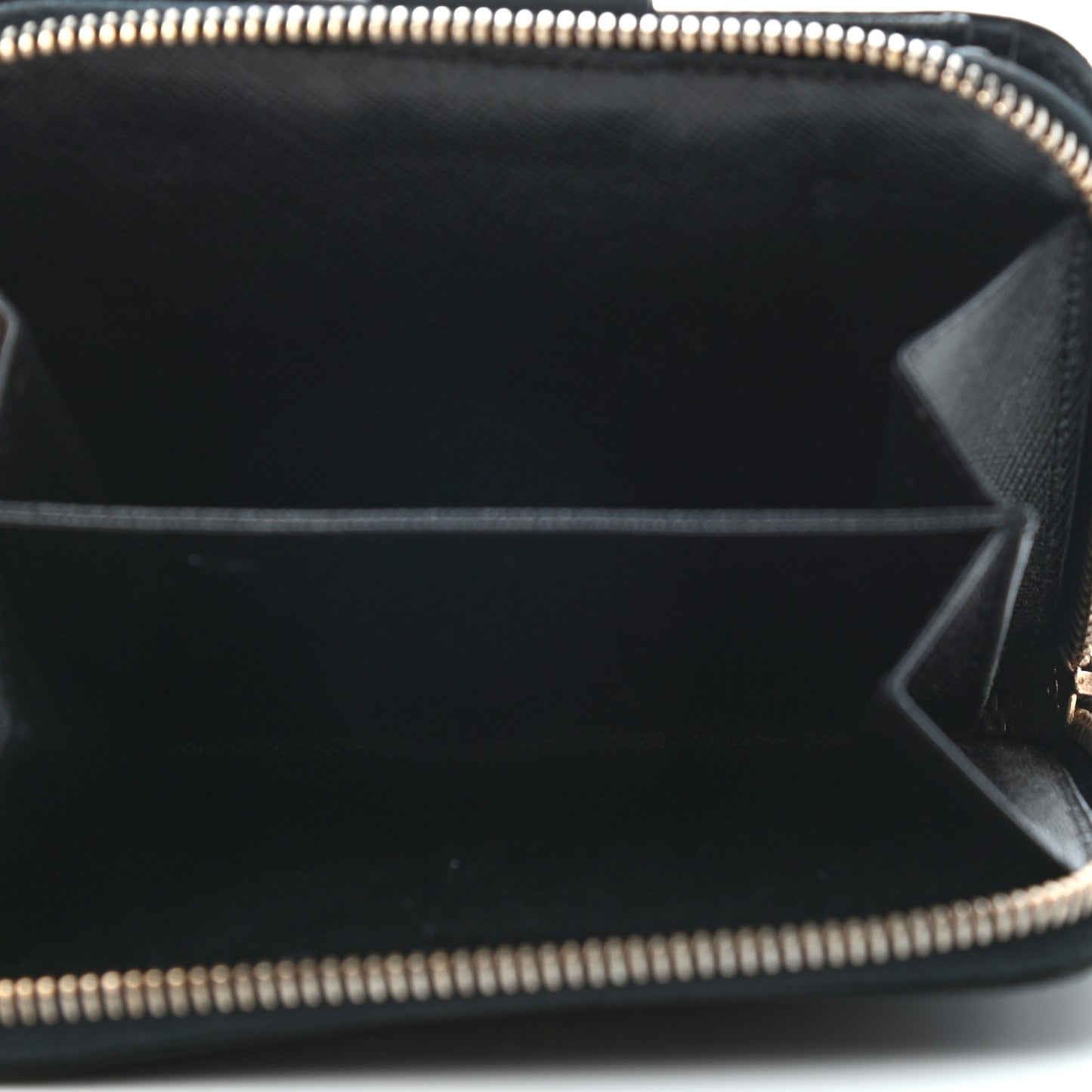 Tessuto Nylon Compact Zip Around Wallet Black