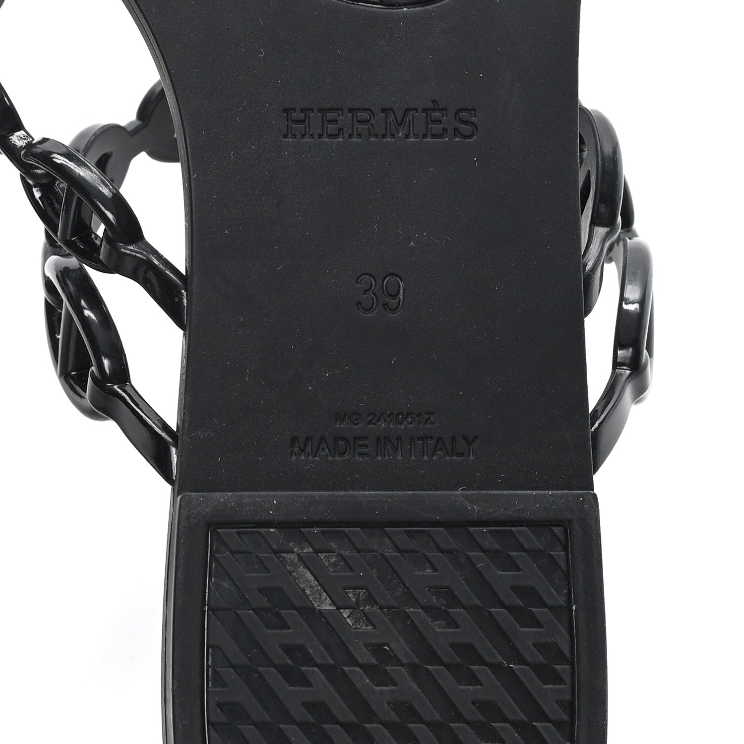 Hermes Rubber Chaine d'Ancre Island Sandals 39 Black 7 of 9