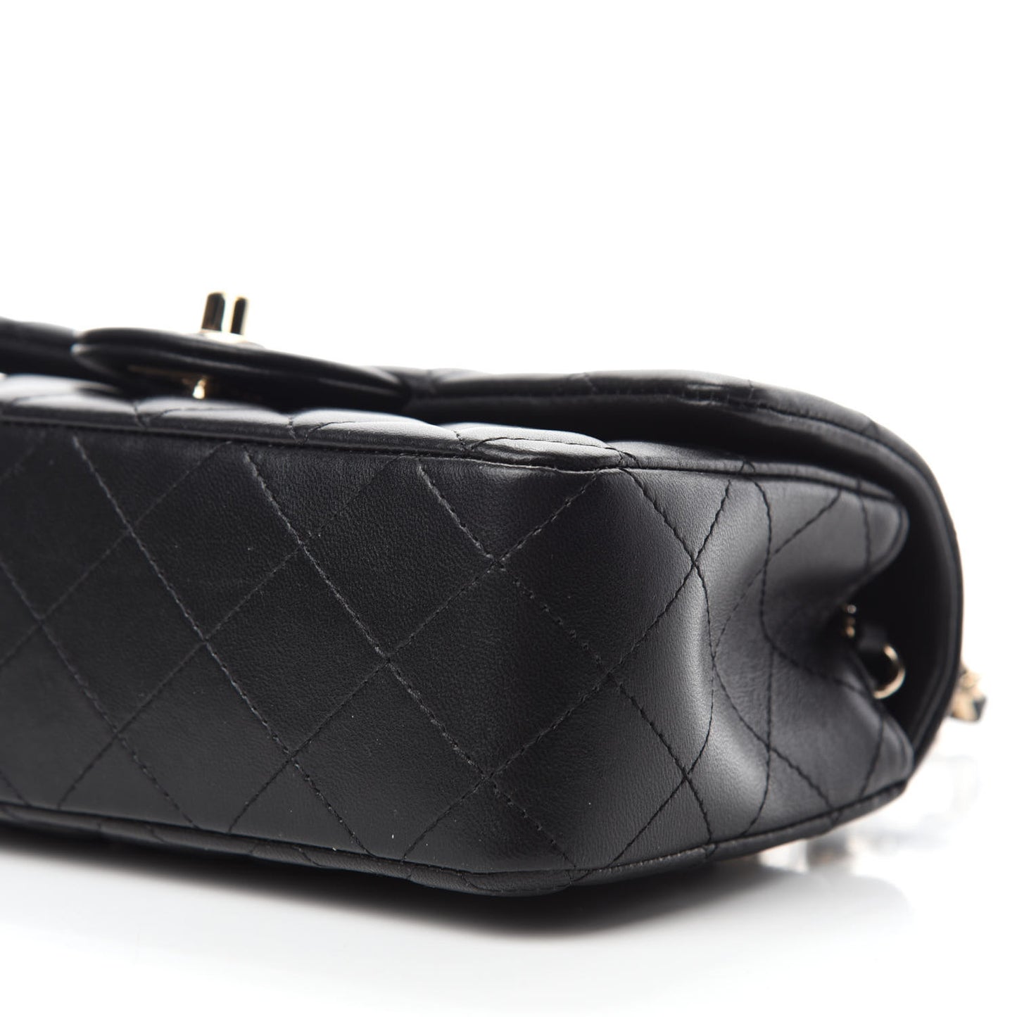 Lambskin Quilted Mini Rectangular Flap Black