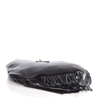 Gucci Calfskin Large New Jackie Nouveau Fringe Hobo Black 4 of 7