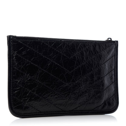 Saint Laurent Crinkled Calfskin Matelasse Monogram Niki Bill Pouch Black 3 of 7