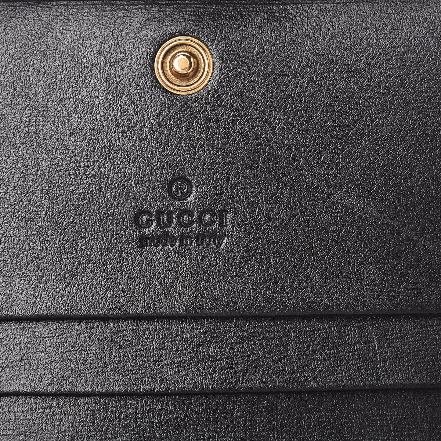 Calfskin Web Trapuntata GG Marmont Card Case Wallet Black
